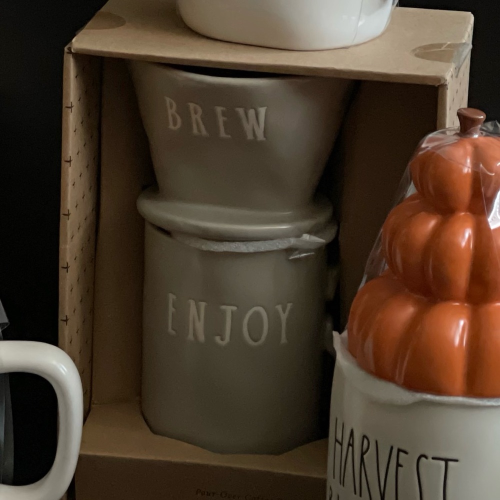 Rae Dunn grey brew set